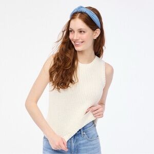 J. Crew Ivory Sleeveless Sweater Knit Tank